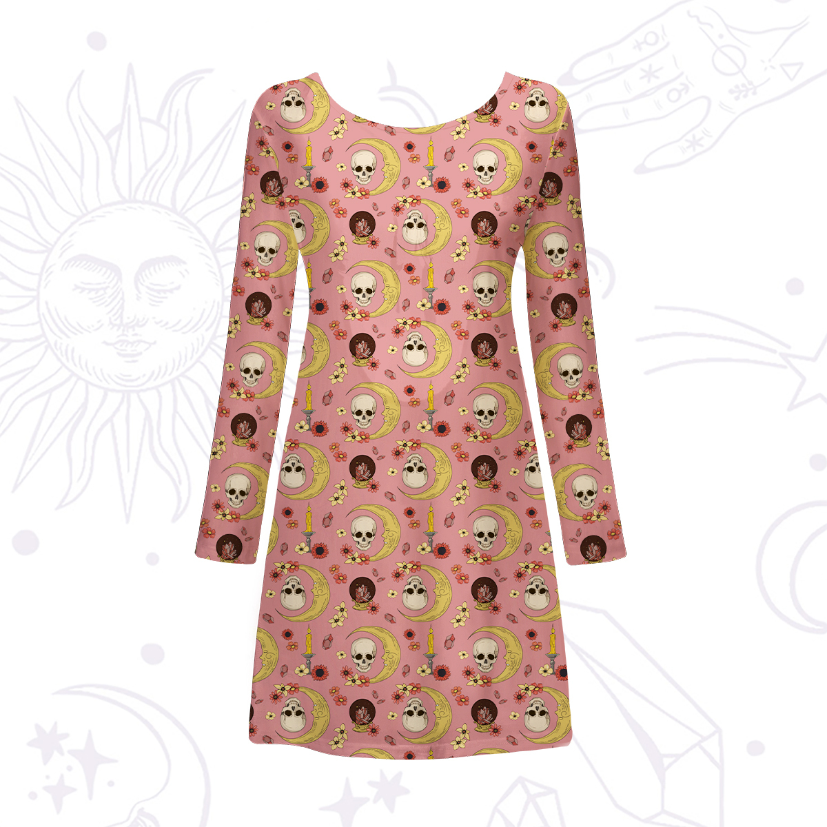 Purplehecate Sorcerer's Skull Beachwear Cover-Up Dress