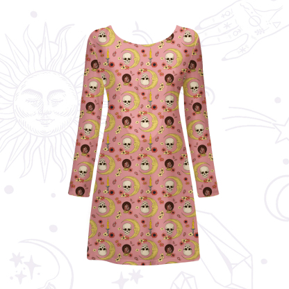 Purplehecate Sorcerer's Skull Beachwear Cover-Up Dress