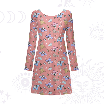 Purplehecate Magical Cowboy Skull Beachwear Cover-Up Dress