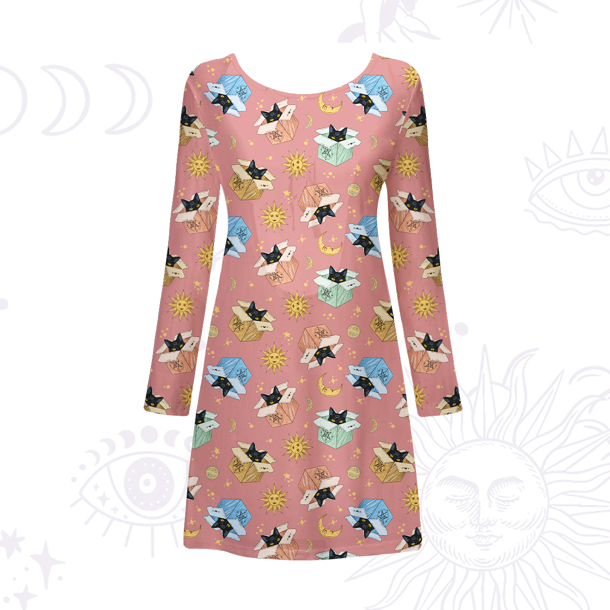 Purplehecate Magical Black Cat Beachwear Cover-Up Dress