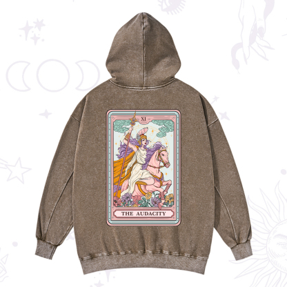 Purplehecate The Audacity Tarot Card Washed Hoodie