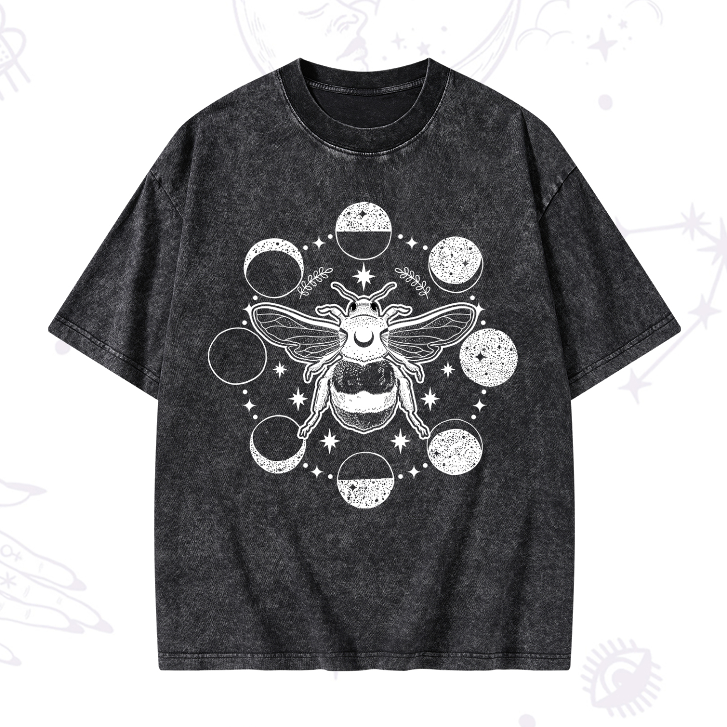 Magic Purplehecate Moon Bee Washed T-Shirt