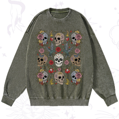 Purplehecate Skull Garden Washed Sweatshirt