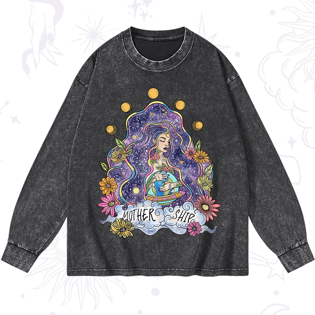 Magic Purplehecate Mother Ship Washed Long Sleeve Shirt