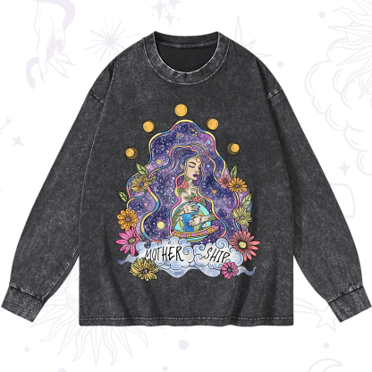 Purplehecate Mother Ship Washed Long Sleeve Shirt