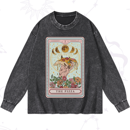 Purplehecate The Pizza Tarot Washed Long Sleeve Shirt