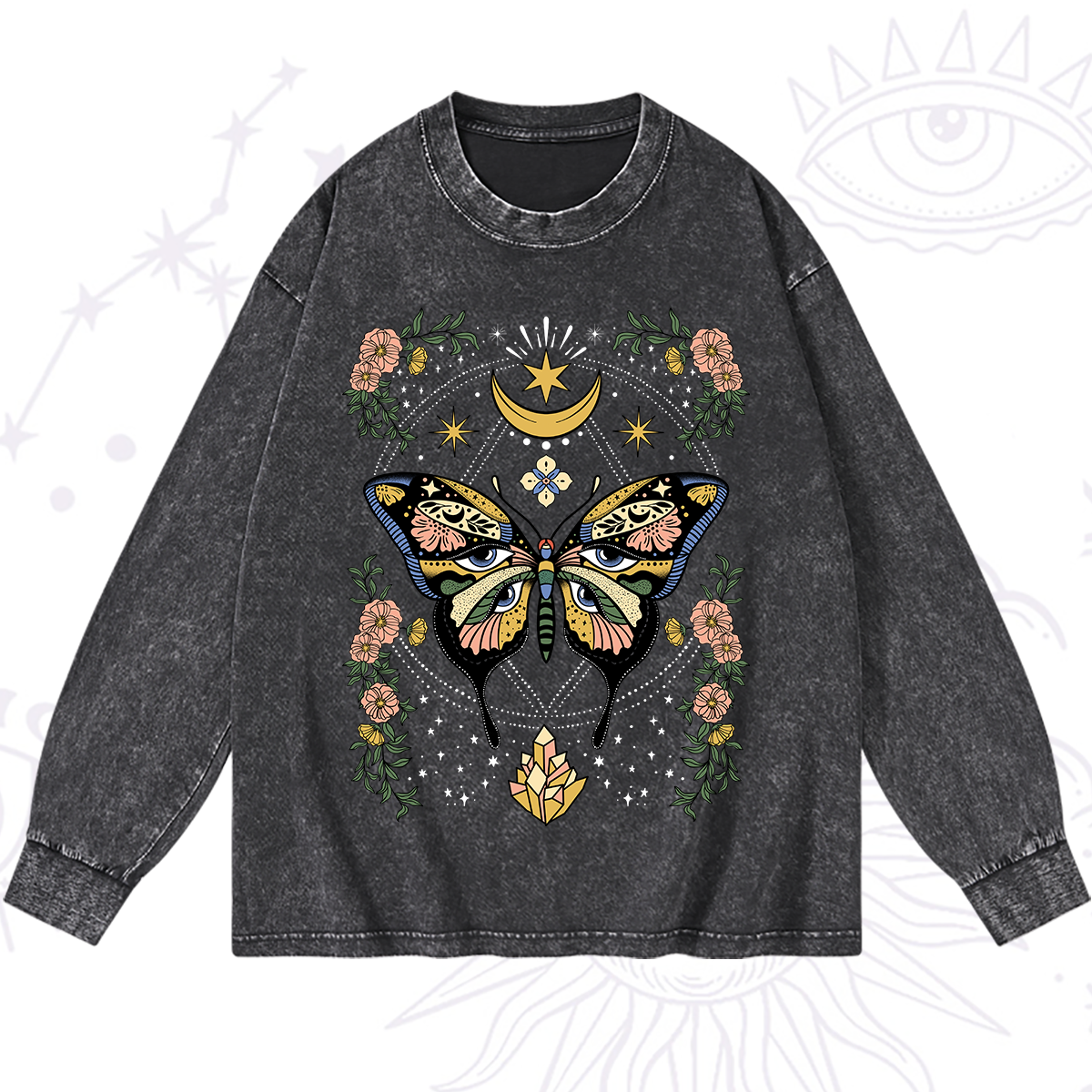 Magic Purplehecate I Am Opening Washed Long Sleeve Shirt