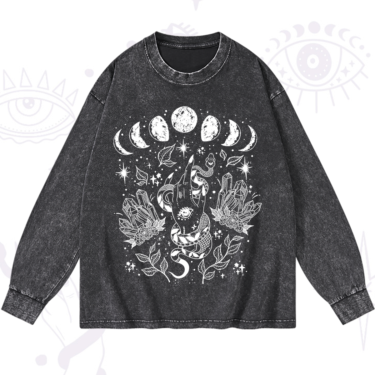 Magic Purplehecate Reach For The Moon Washed Long Sleeve Shirt