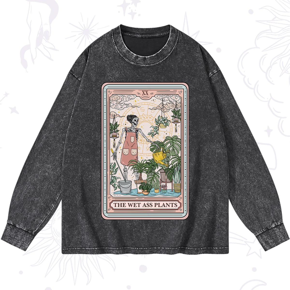 Magic Purplehecate The Wet Ass Plants Tarot Washed Long Sleeve Shirt