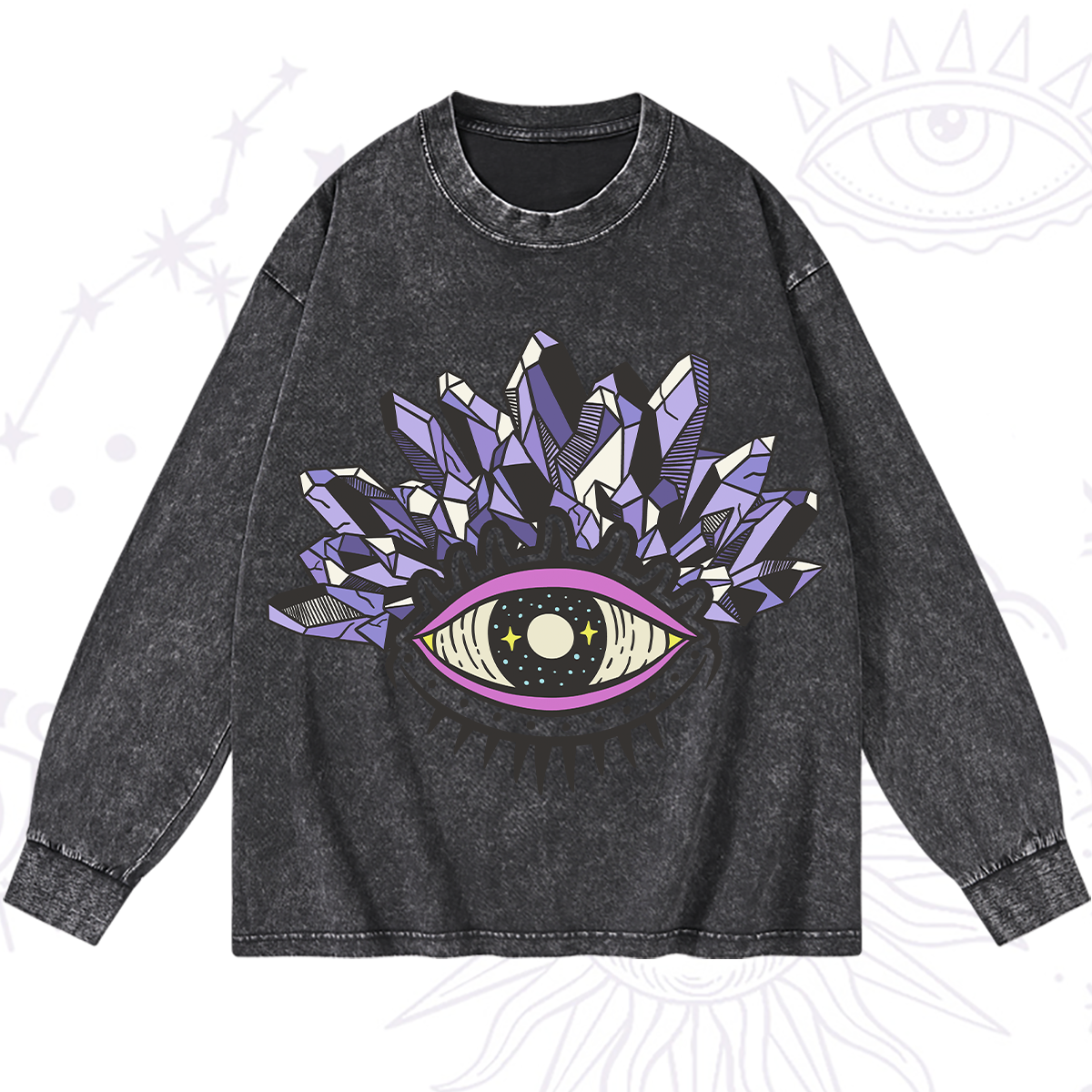 Magic Purplehecate Crystal Eye Washed Long Sleeve Shirt