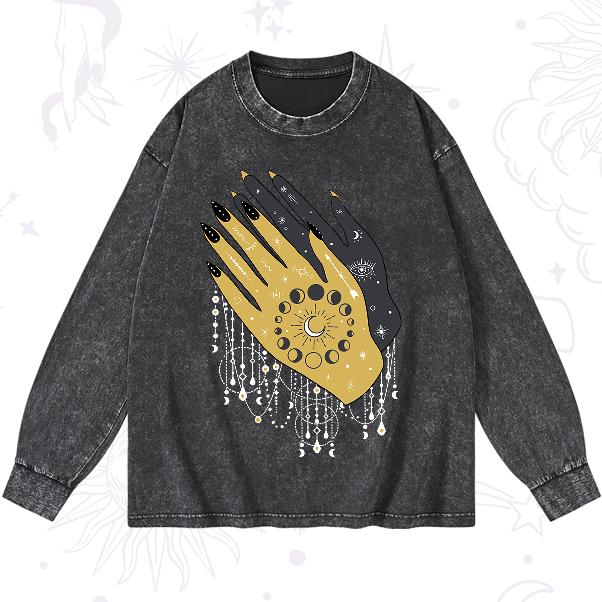 Magic Purplehecate Wash Your Hands Washed Long Sleeve Shirt