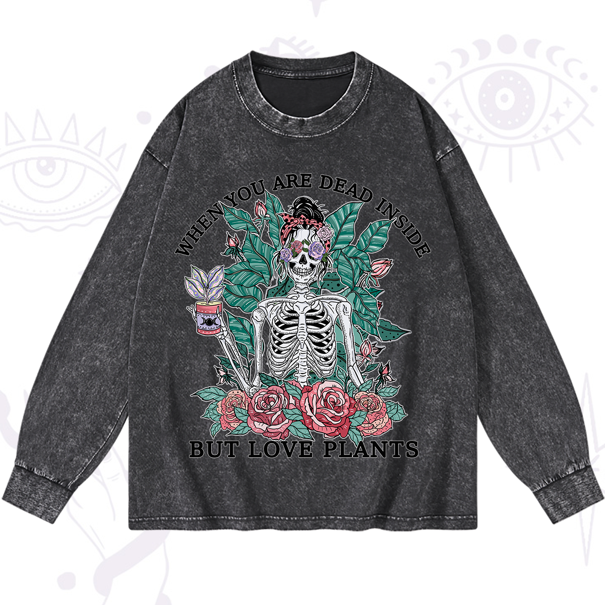 Magic Purplehecate When You Dead Inside Washed Long Sleeve Shirt