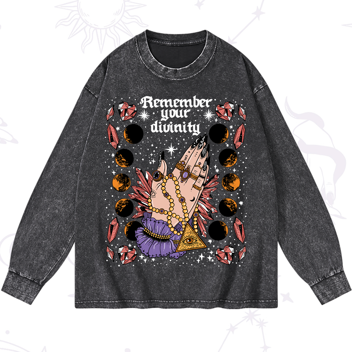 Magic Purplehecate Remember Your Divinity Washed Long Sleeve Shirt