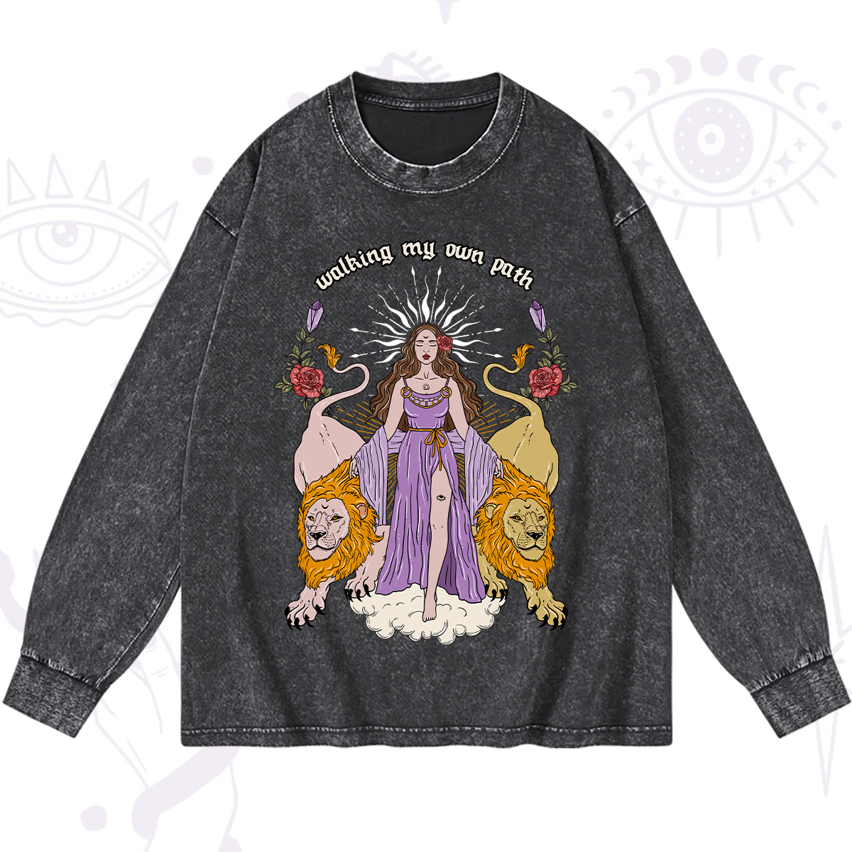 Magic Purplehecate The Goddess Walking My Own Path Washed Long Sleeve Shirt