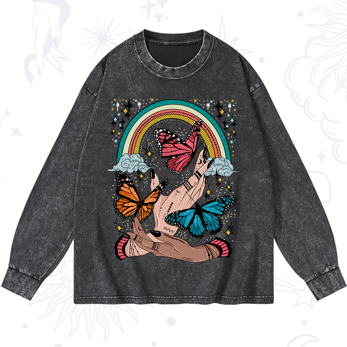 Magic Purplehecate Metamorphoses Washed Long Sleeve Shirt