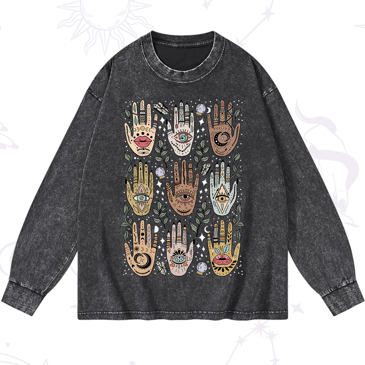 Magic Purplehecate Helping Hands Washed Long Sleeve Shirt
