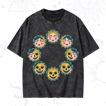 Purplehecate Lunar Skull Cycle Washed T-Shirt