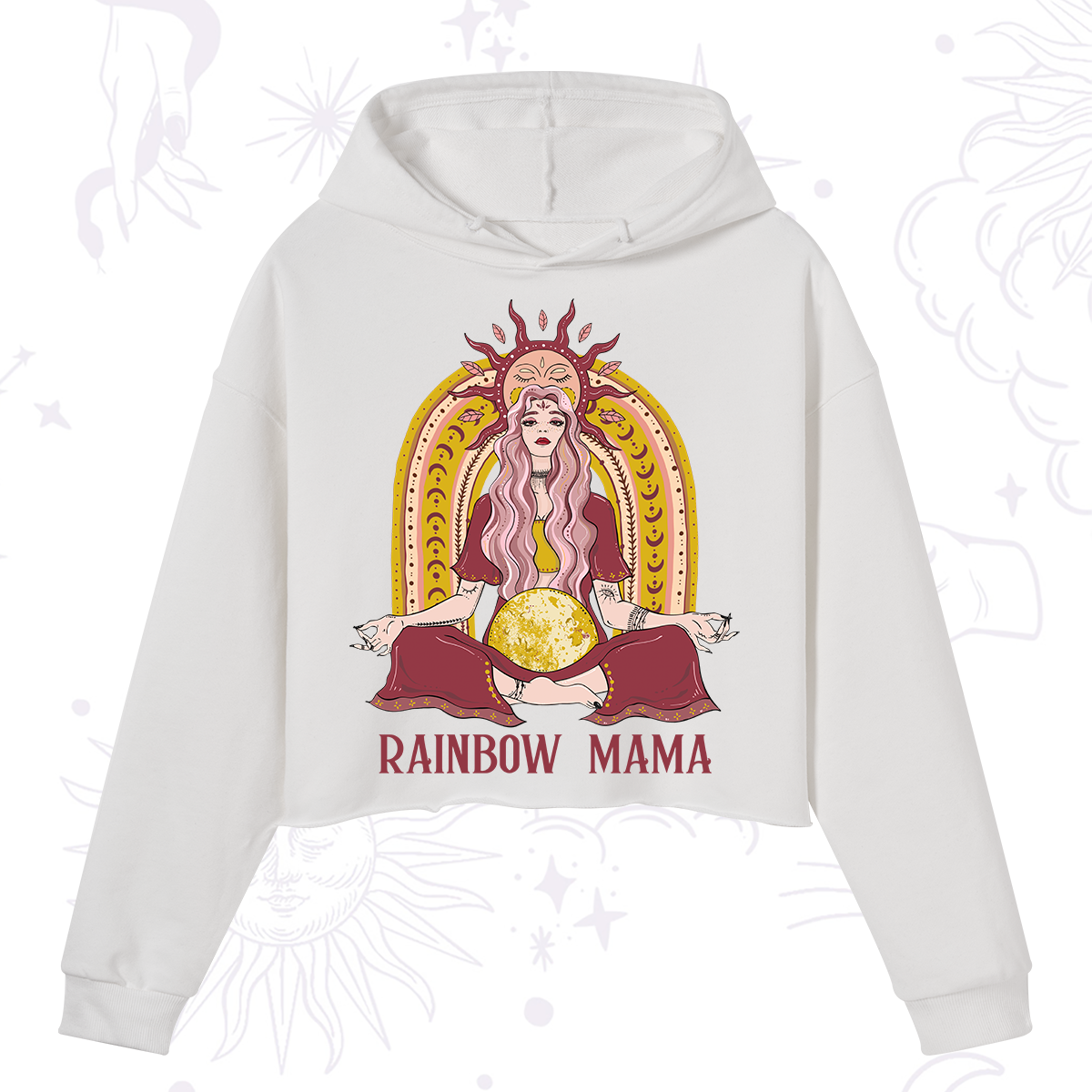 Purplehecate Rainbow Mama Crop Hoodie