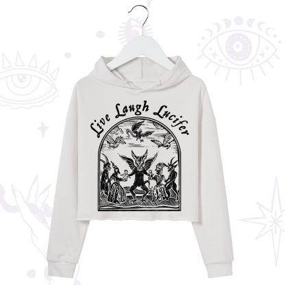Purplehecate Live Laugh Lucifer Crop Hoodie