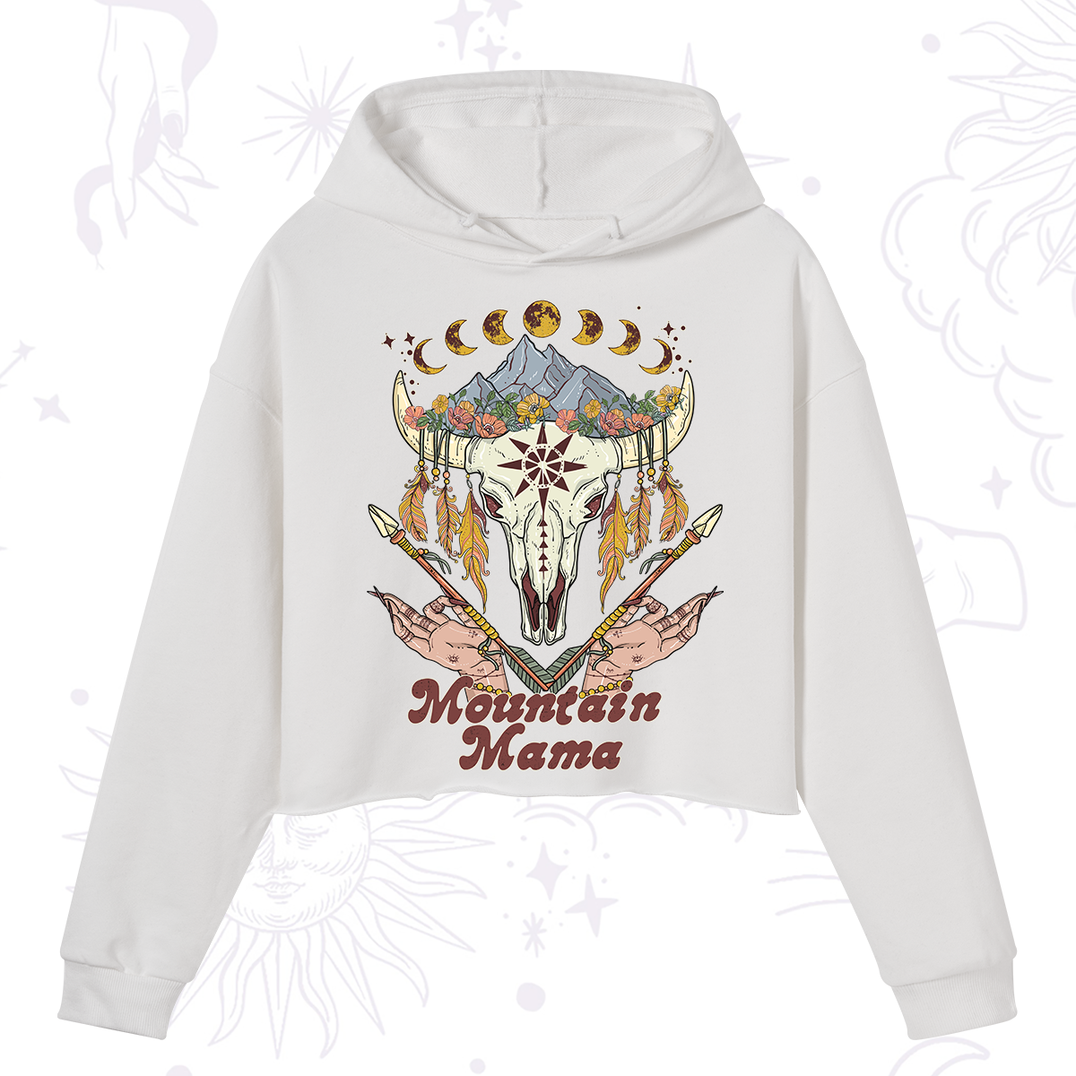 Purplehecate Mountain Mama Crop Hoodie