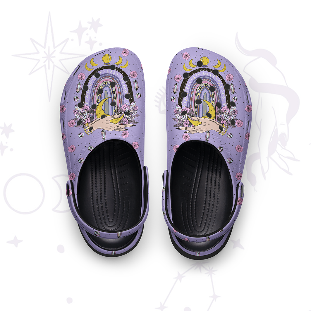 Purplehecate Magic Rainbow Rubber Clogs