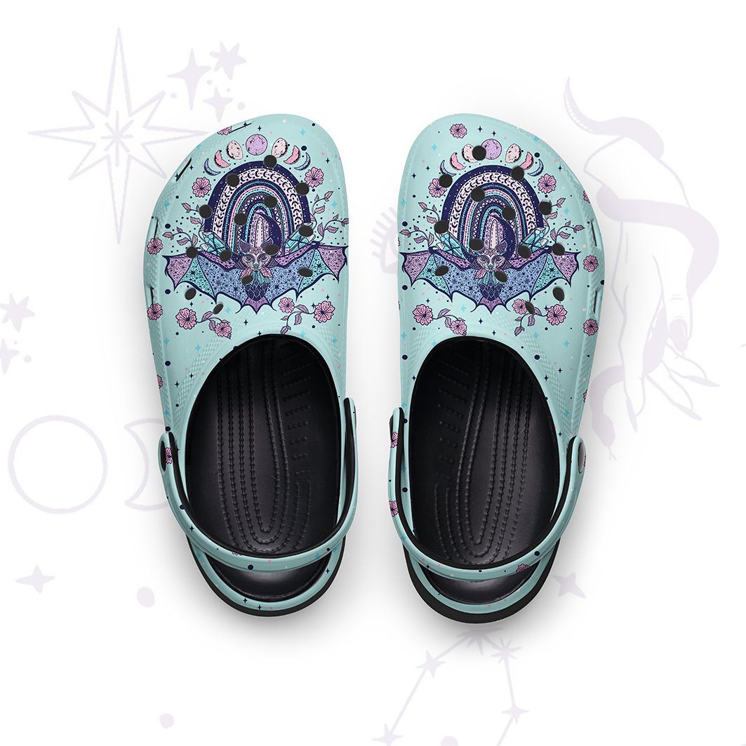 Purplehecate Moon Phase Bat Rubber Clogs