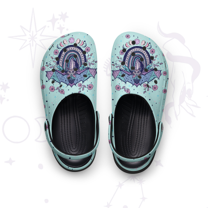 Purplehecate Moon Phase Bat Rubber Clogs