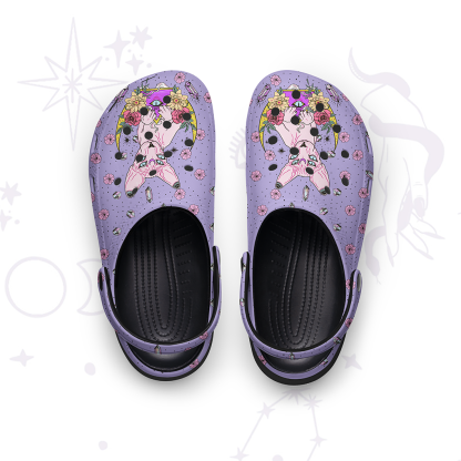 Purplehecate Moon Phase Cat Rubber Clogs