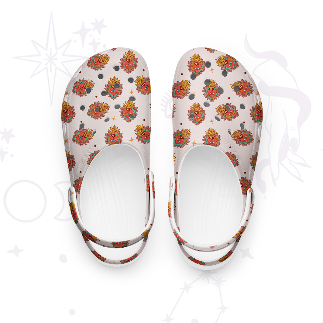 Purplehecate Sacred Heart Rubber Clogs