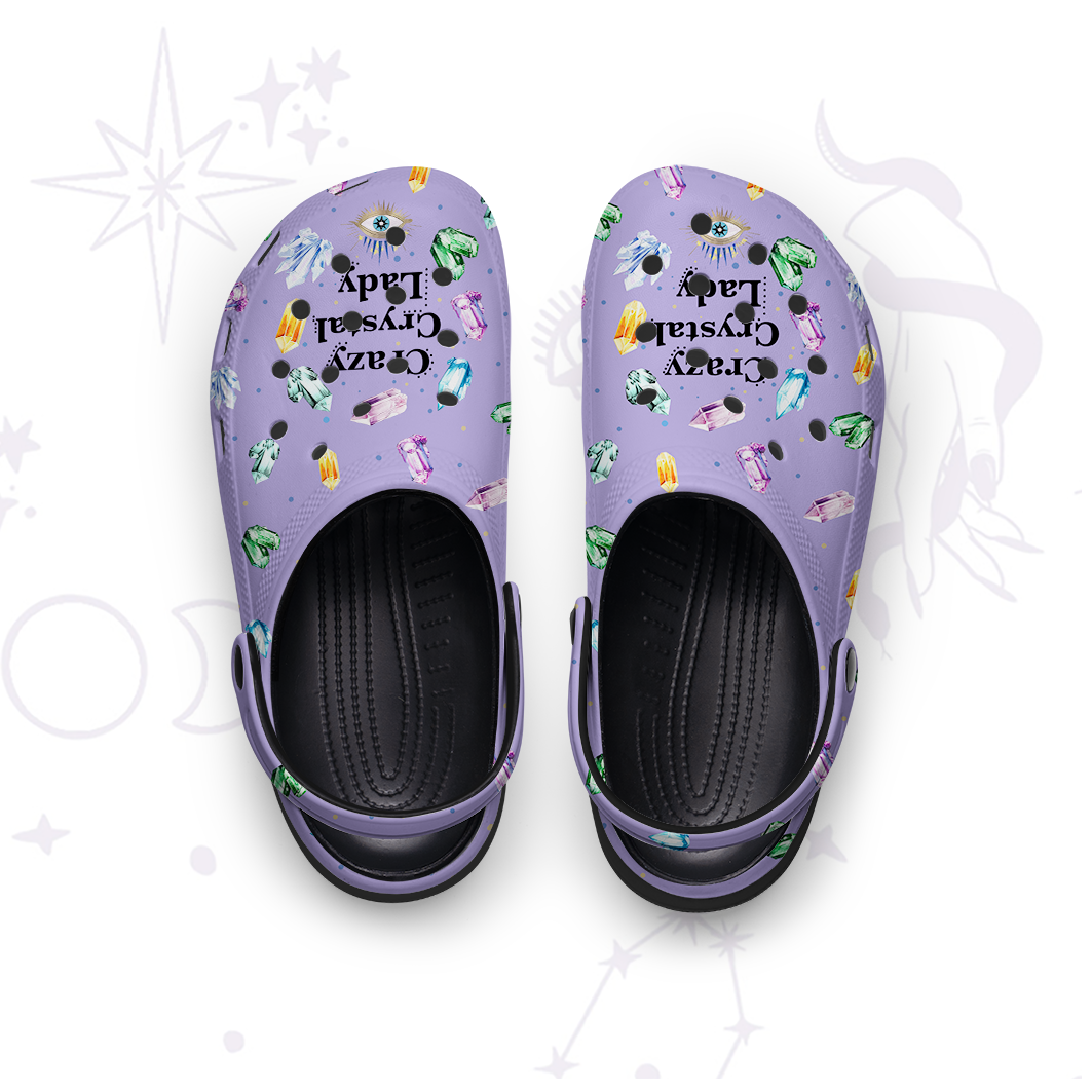 Purplehecate Crazy Crystal Lady Rubber Clogs