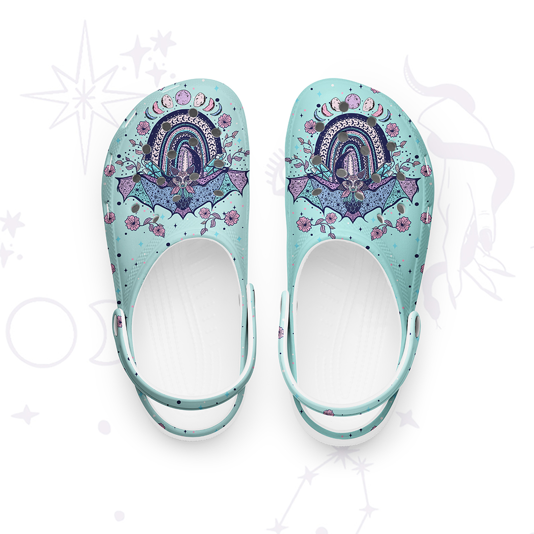 Purplehecate Moon Phase Bat Rubber Clogs