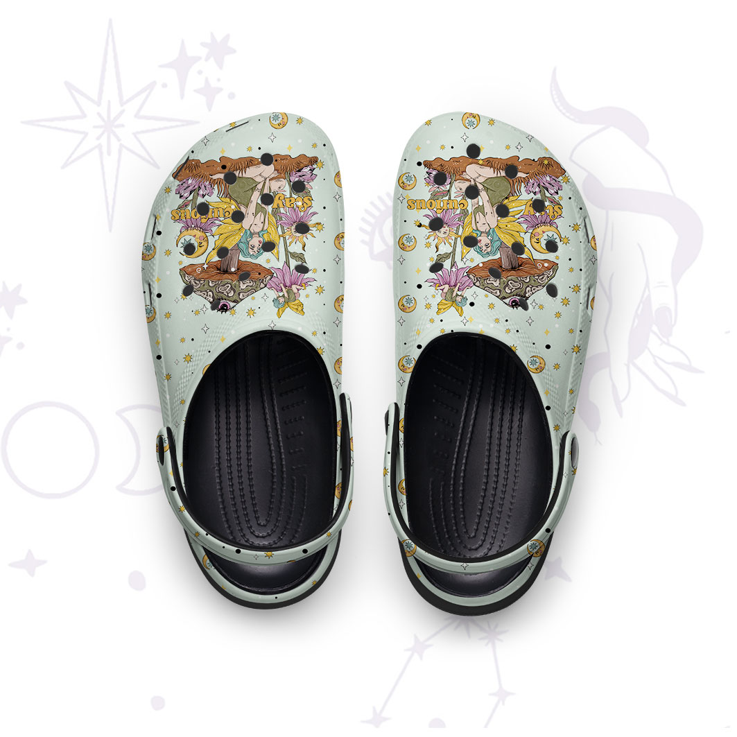 Purplehecate Stay Curious Rubber Clogs