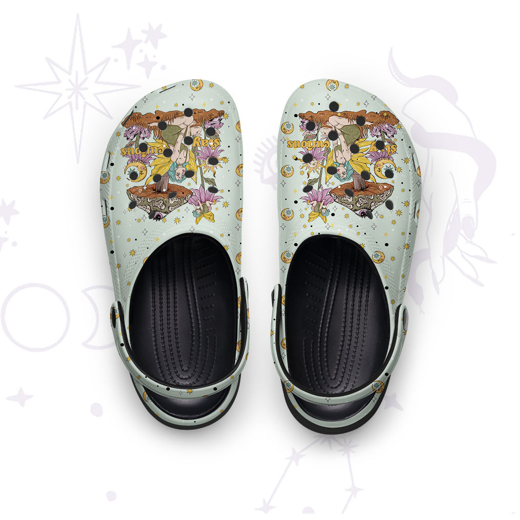 Purplehecate Stay Curious Rubber Clogs