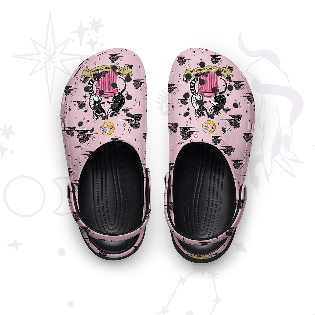 Purplehecate The Team Trash Opossum Tarot Rubber Clogs