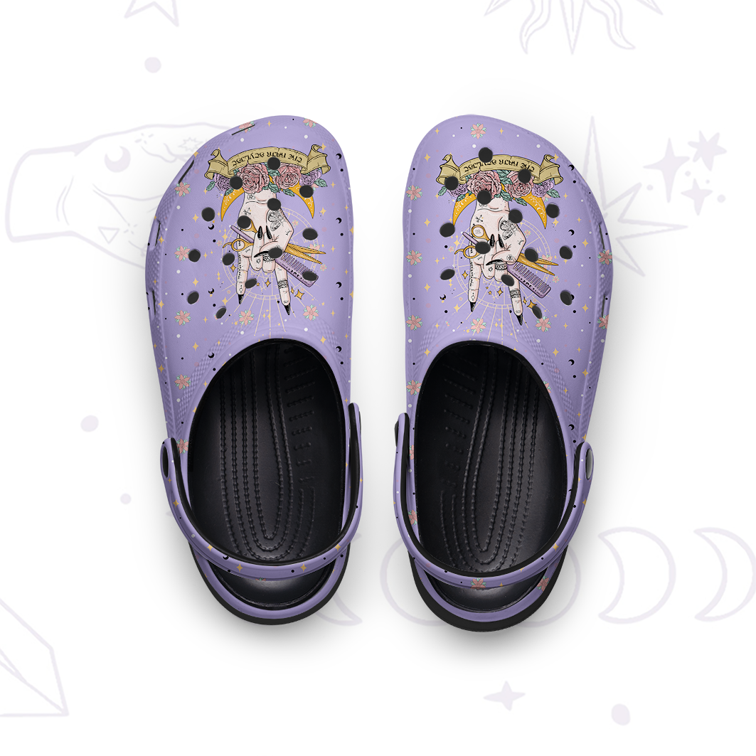 Purplehecate The Hair Stylist Tarot Rubber Clogs