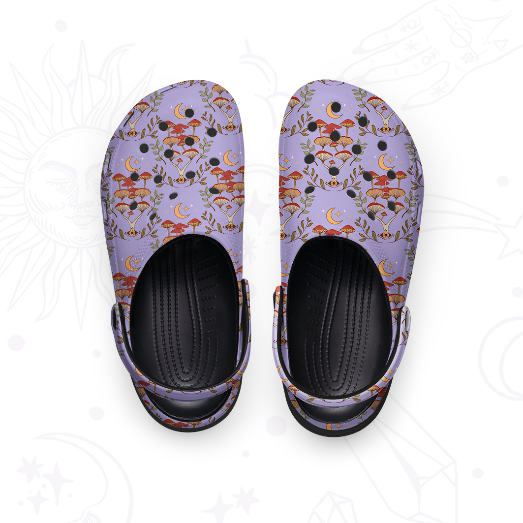 Purplehecate Psychedelic Mushrooms Rubber Clogs