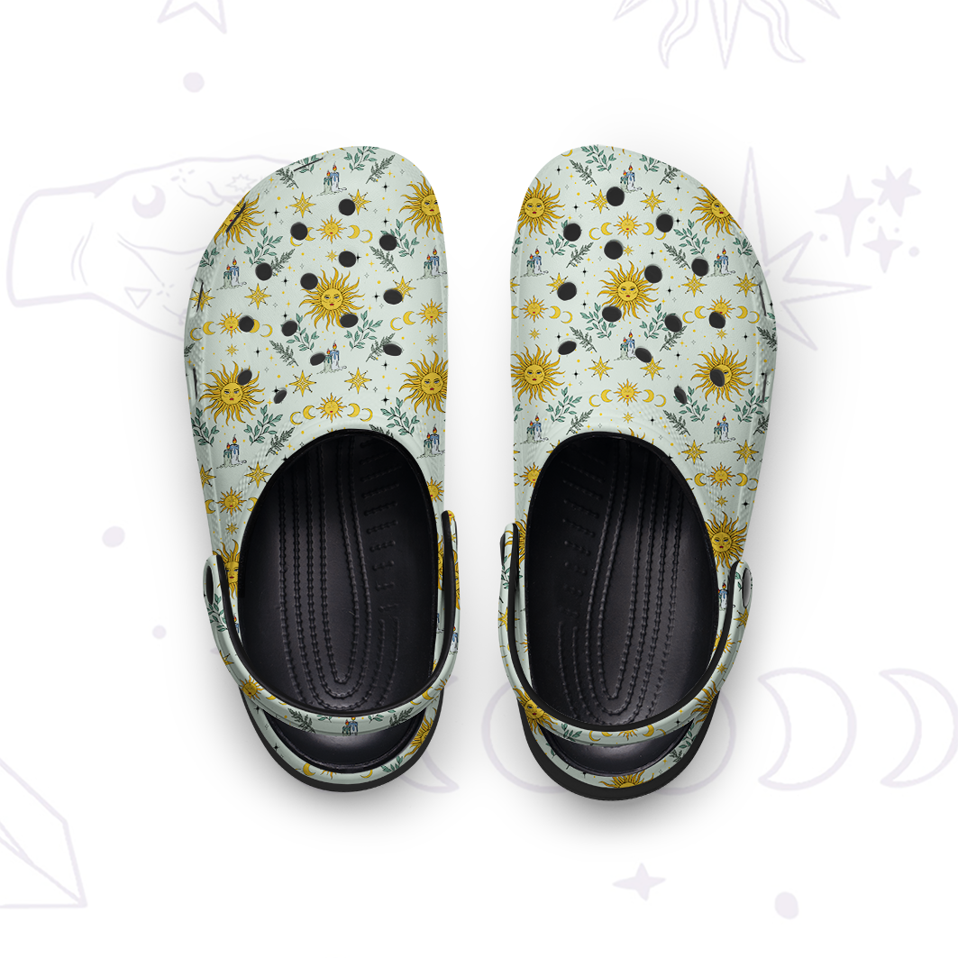 Purplehecate Magic of Sun and Moon Rubber Clogs