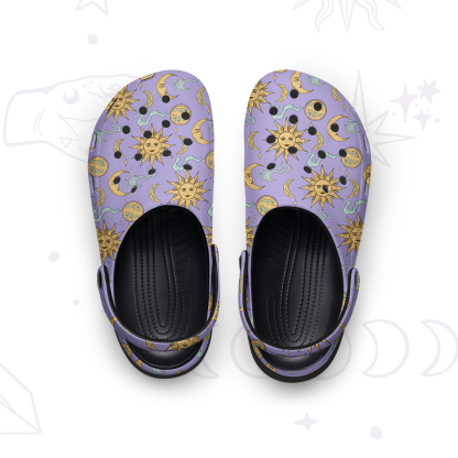 Purplehecate Magic of Sun and Moon Rubber Clogs