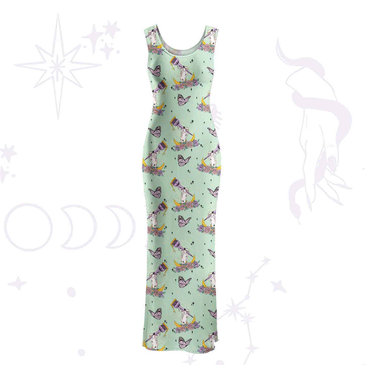 Purplehecate The Hair Colorist Maxi Tank Beachwear Dress