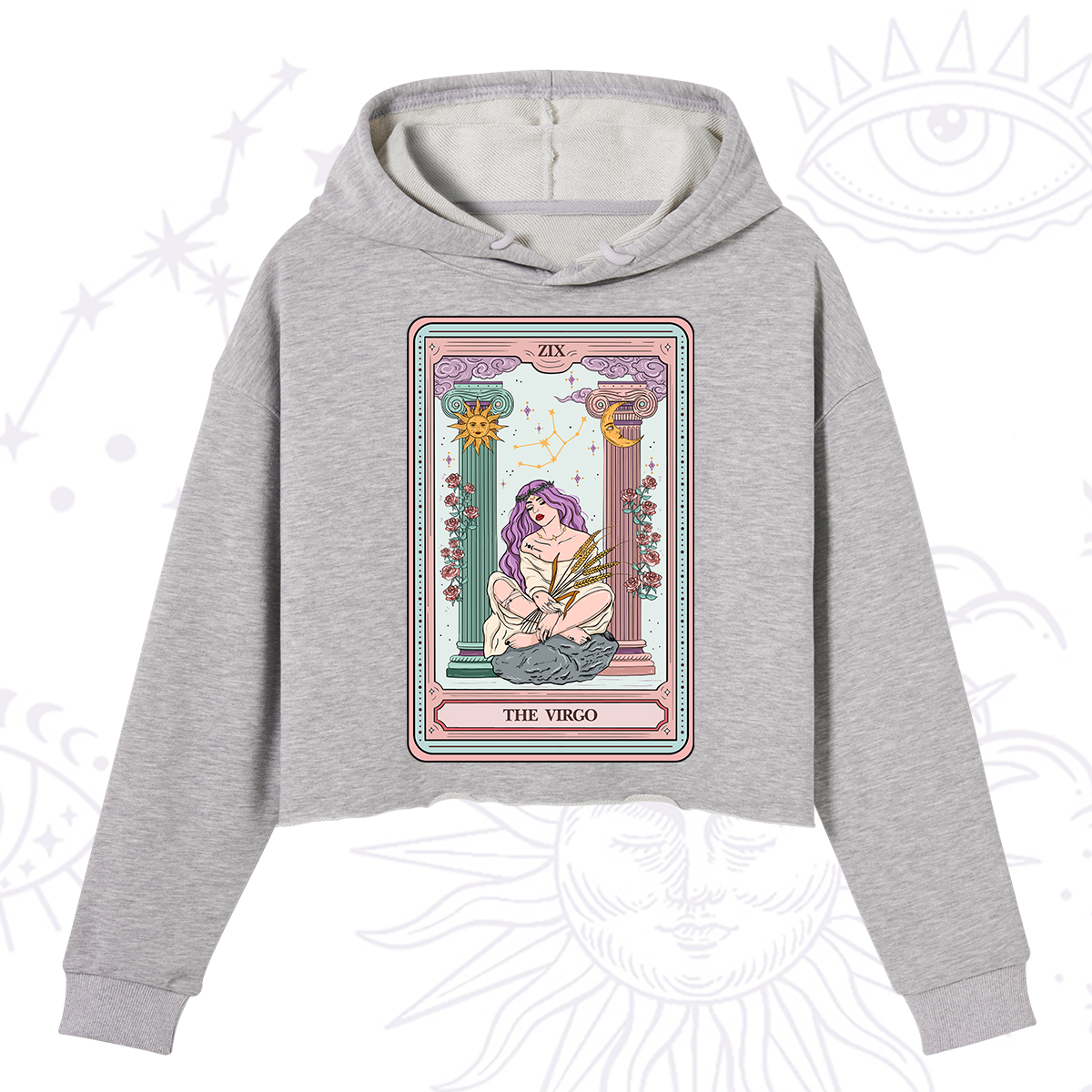 Purplehecate The Virgo Goddess Tarot Crop Hoodie