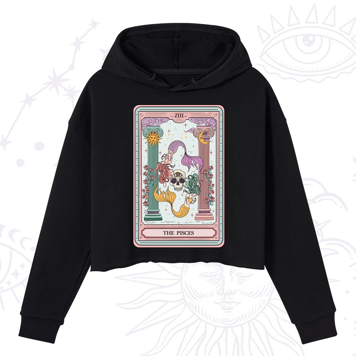 Purplehecate The Pisces Goddess Tarot Crop Hoodie