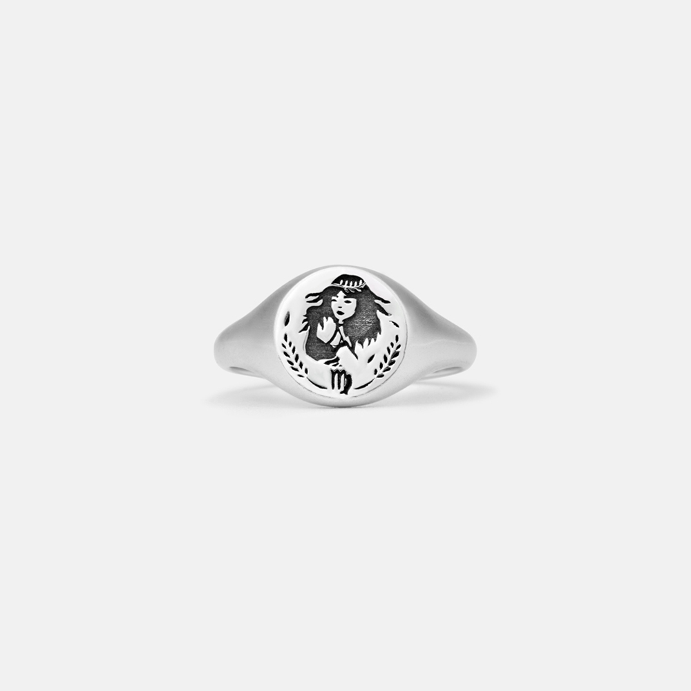 Purplehecate Virgo Zodiac Sterling Silver Ring