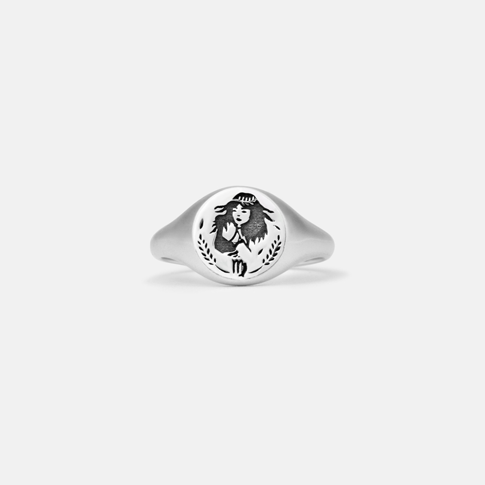 Purplehecate Virgo Zodiac Sterling Silver Ring