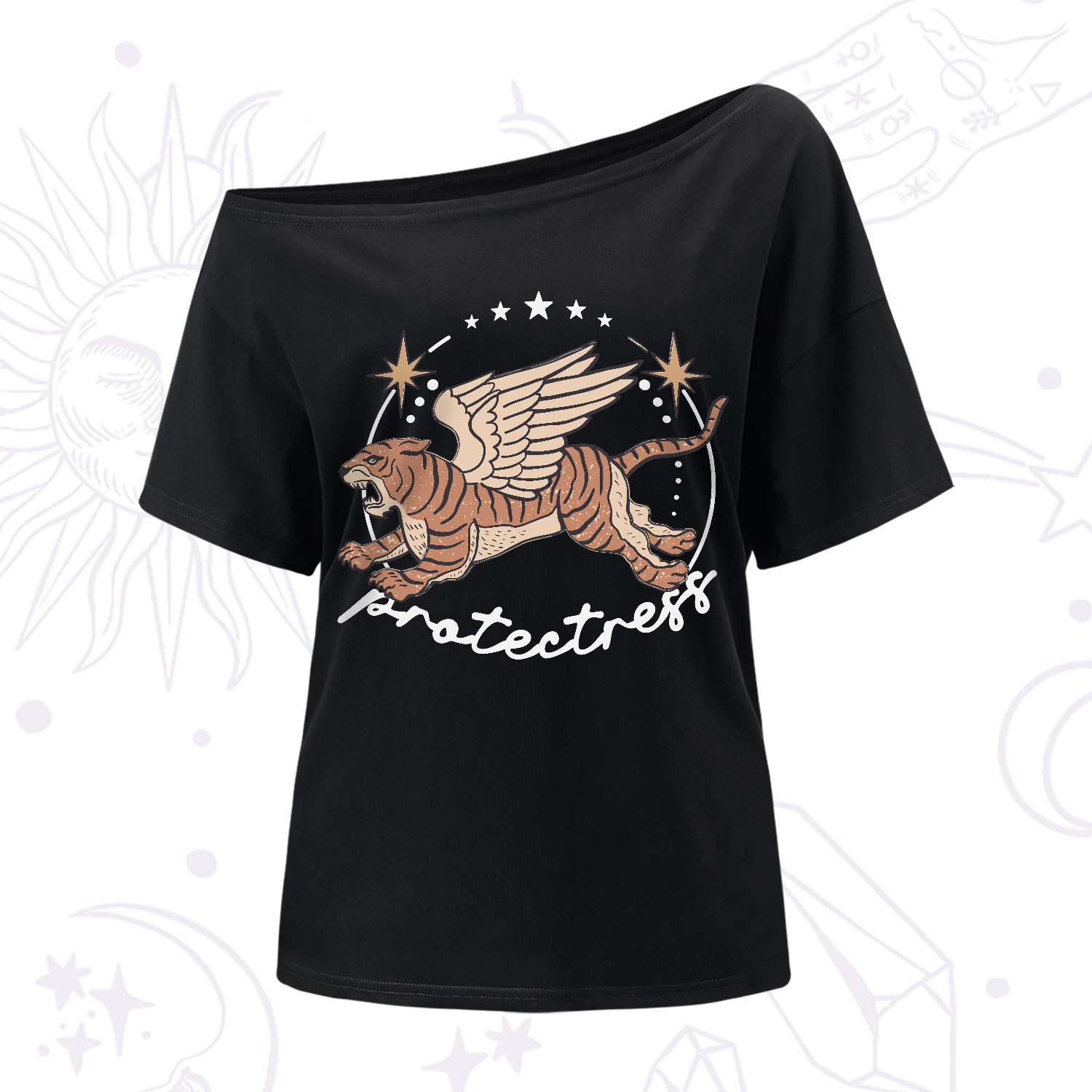 Purplehecate Protectress One-Shoulder T-Shirt