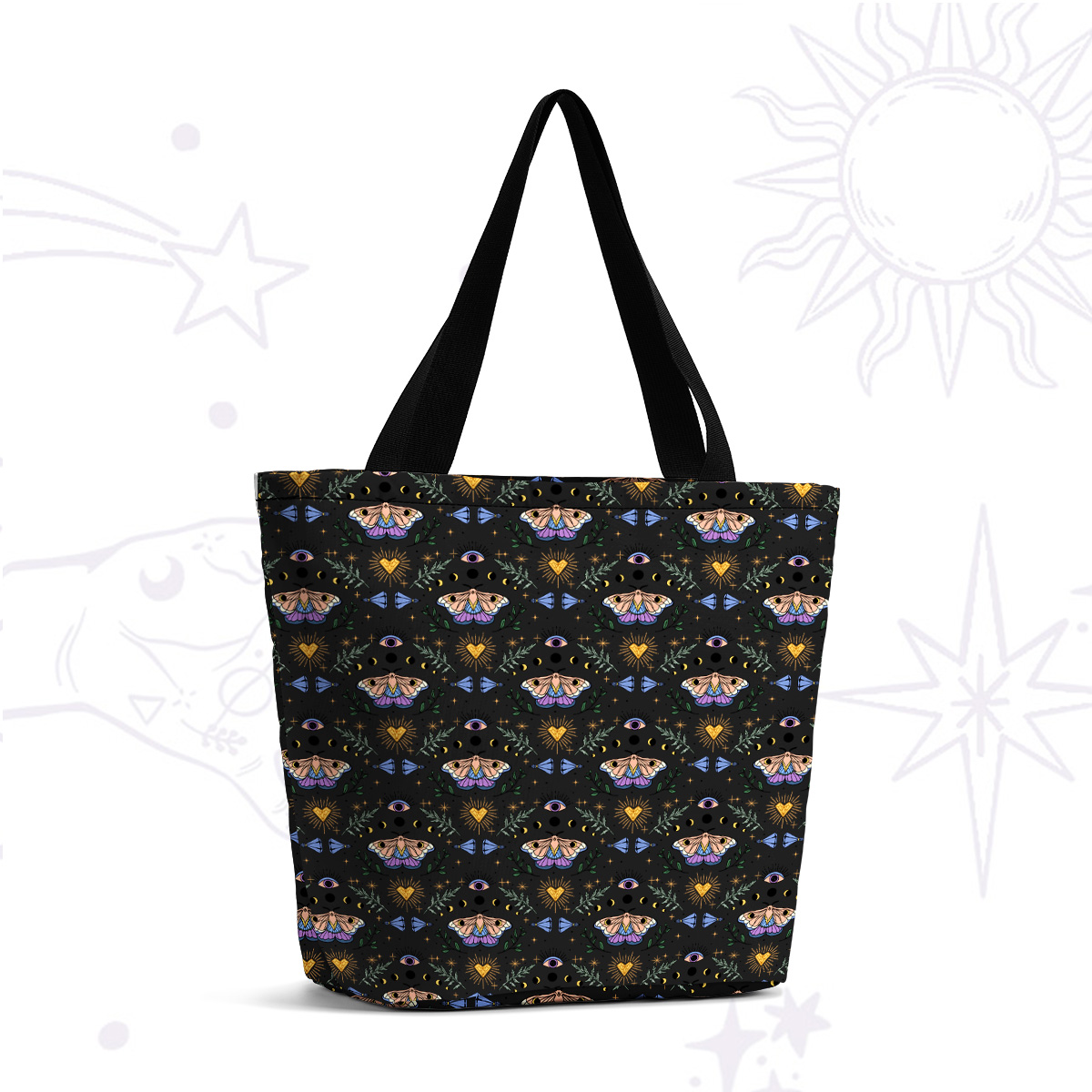 Purplehecate Luna Moth Witch Tote Shopping Bag