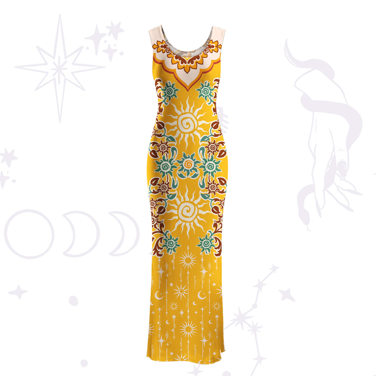 Purplehecate Solar Whispers Witch Maxi Tank Beachwear Dress
