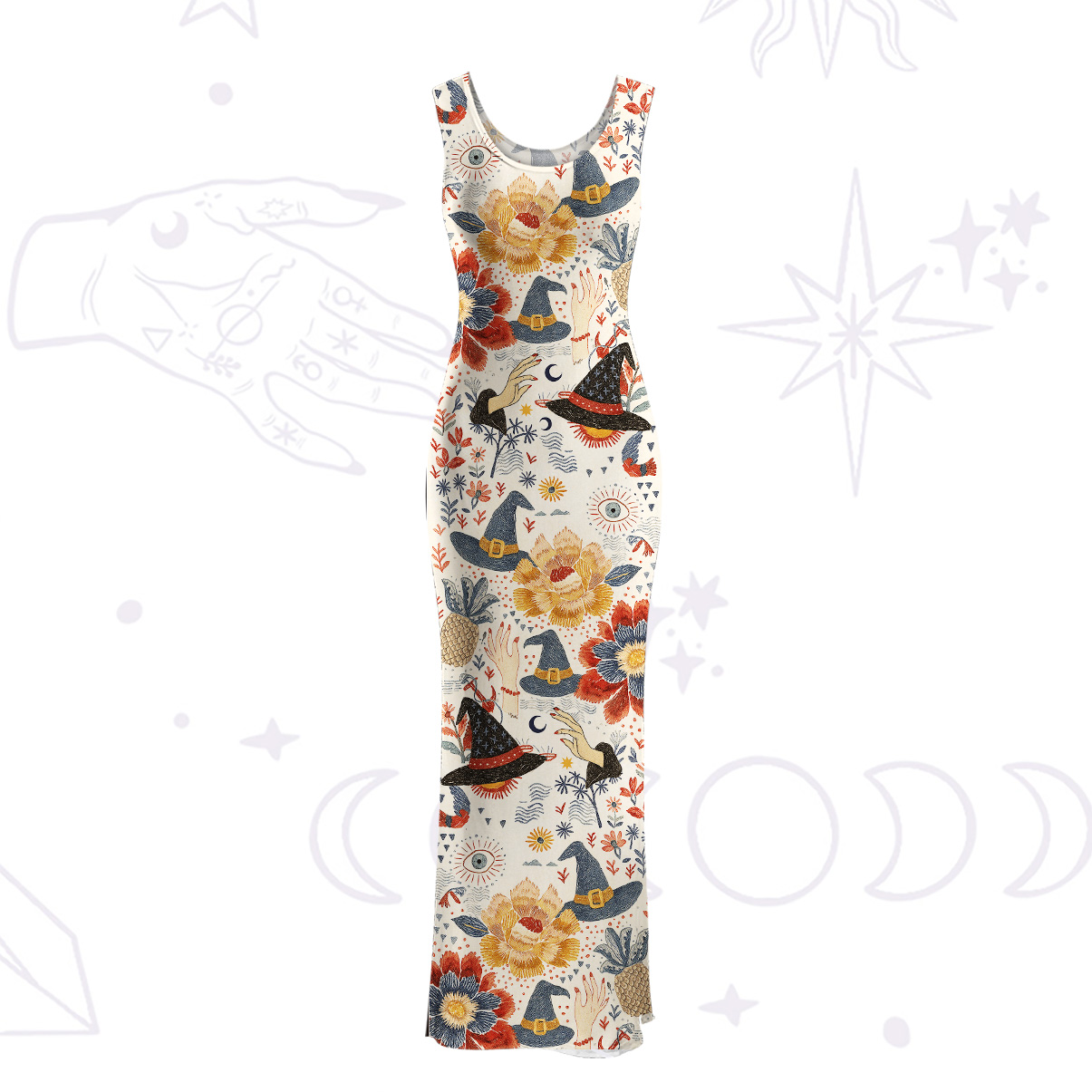 Purplehecate Witching Bloom Maxi Tank Beachwear Dress