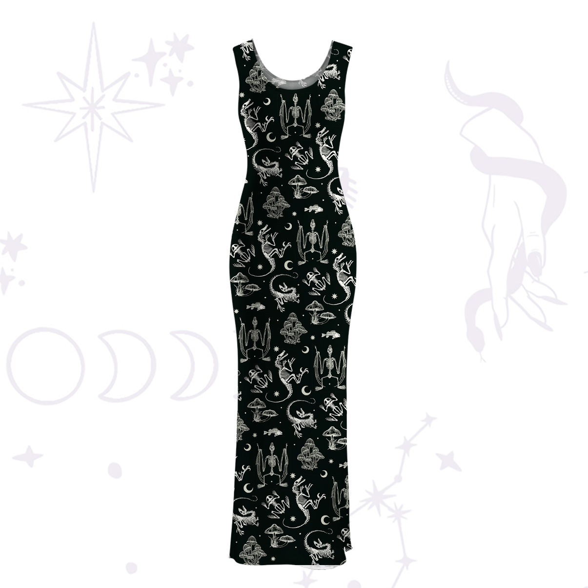 Purplehecate Prehistoric Fantasy Maxi Tank Beachwear Dress