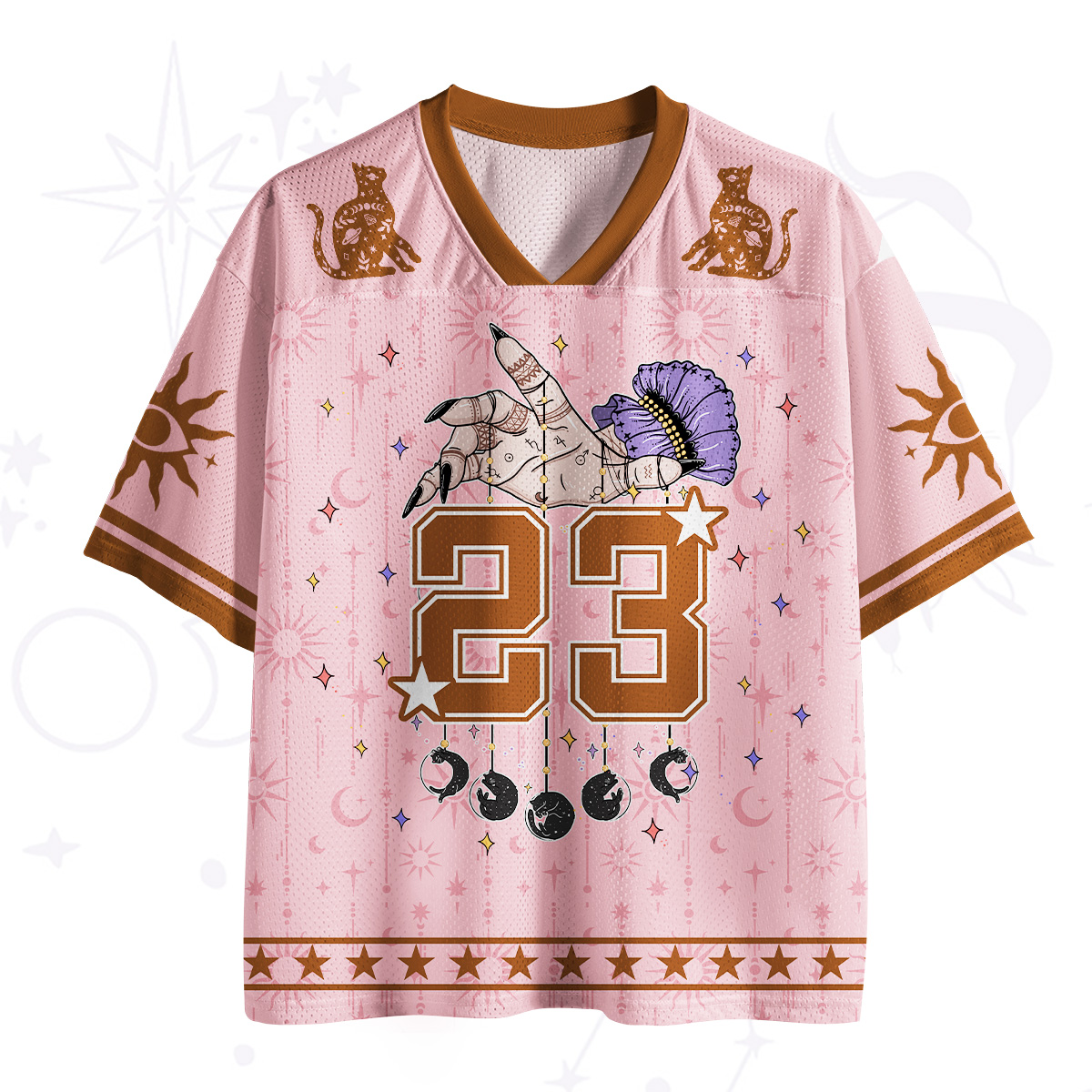 Purplehecate Cats and Moons A Divination Night Mesh Jersey