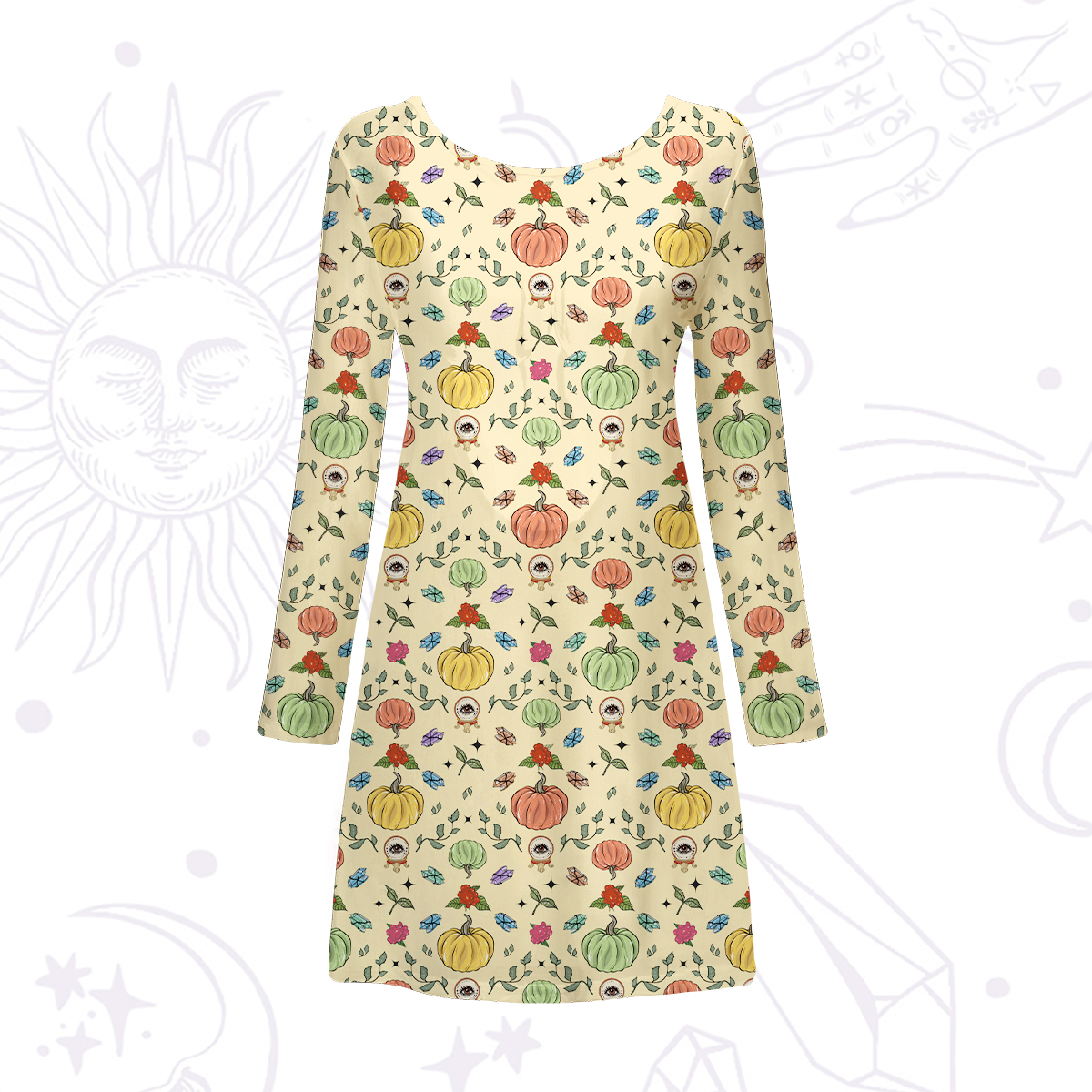 Purplehecate Magical Spiced Pumpkin Beachwear Cover-Up Dress